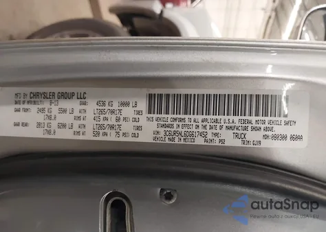 2013 Ram 2500 Laramie z USA, uszkodzony, nr VIN 3C6UR5NL6DG617452